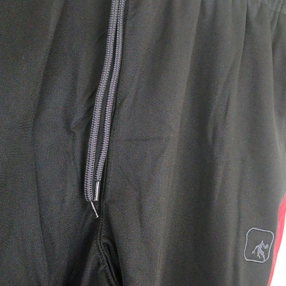 And1 Red Black Silky Matching Track Suit Jacket Pants - Picture 14 of 16